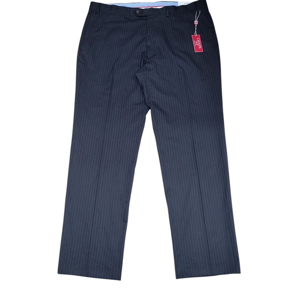 CHAPS Men's Slim Fit Black Pinstripe Hemmed Dress Pants Size 40/32 NWT $100 - Picture 1 of 8